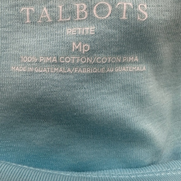 Talbots Light Blue Cotton Tee size Medium Petite (MP) - Picture 6 of 7